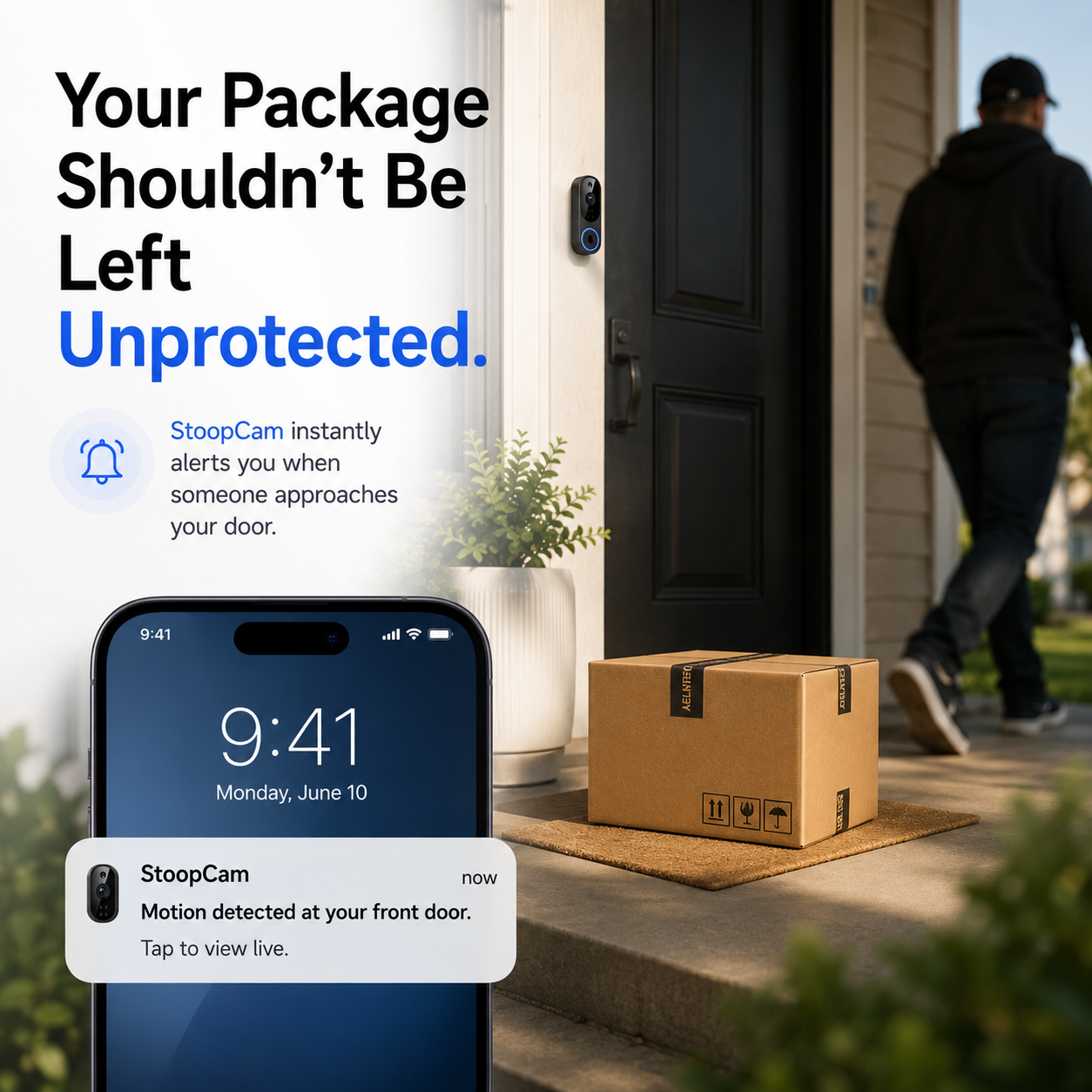 StoopCam™ | No-Drill Video Doorbell for Renters