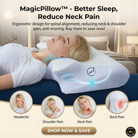 MagicPillow™ - Better Sleep | Reduce Brain Fog | Neck Pain
