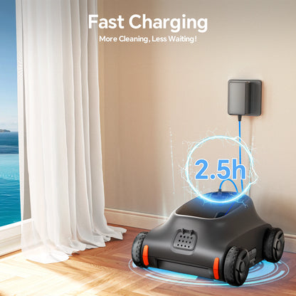 [Up to 2000 Sq.ft] Seauto SAT 10 Robotic Pool Cleaner, Cordless Robotic Pool Vacuum for Above Ground Pool, 180 Mins Runtime