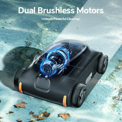 [Up to 2000 Sq.ft] Seauto SAT 10 Robotic Pool Cleaner, Cordless Robotic Pool Vacuum for Above Ground Pool, 180 Mins Runtime