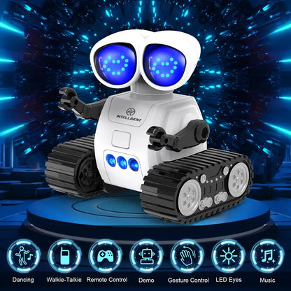 RC Rechargeable Remote Control Robot Toys with Music LED Eyes Walkie Talkie Robot Toys for Kids Gifts Toddler Robot Toy