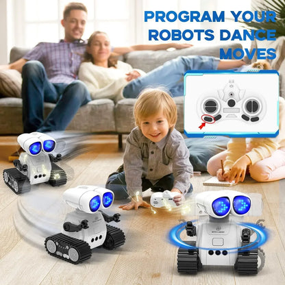 RC Rechargeable Remote Control Robot Toys with Music LED Eyes Walkie Talkie Robot Toys for Kids Gifts Toddler Robot Toy