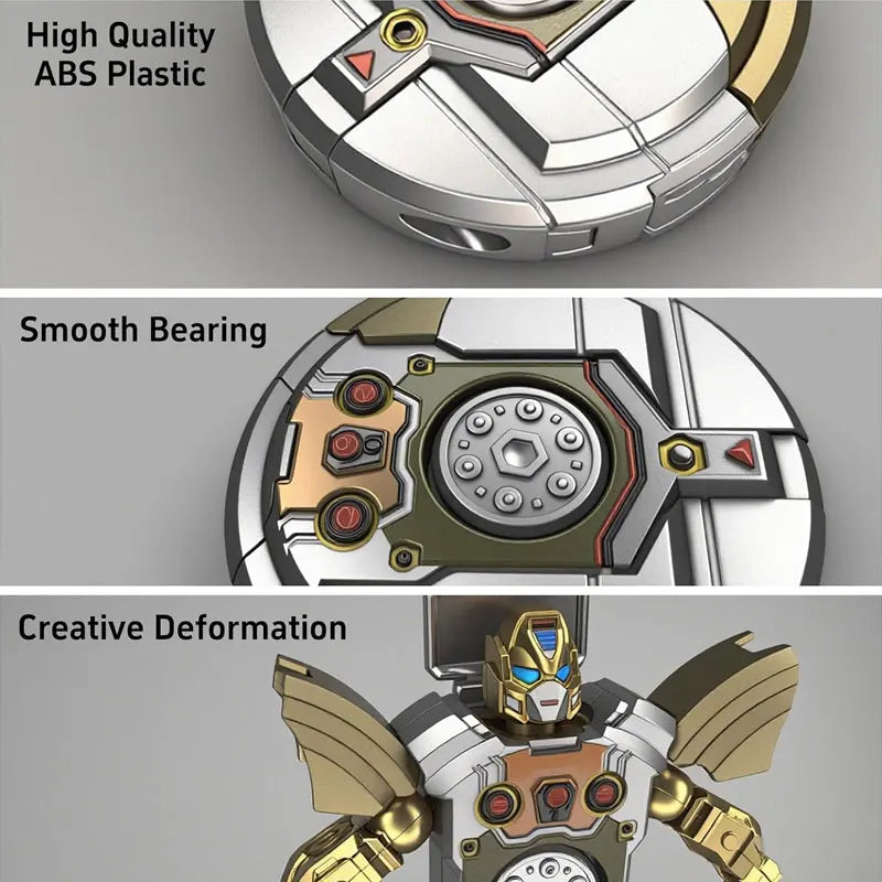 Transformation Fidget Hand Spinner Robot Toy Deformation Robot Gyro Finger Toy Stress Relief Action Figure for Kids Gift