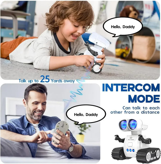 RC Rechargeable Remote Control Robot Toys with Music LED Eyes Walkie Talkie Robot Toys for Kids Gifts Toddler Robot Toy